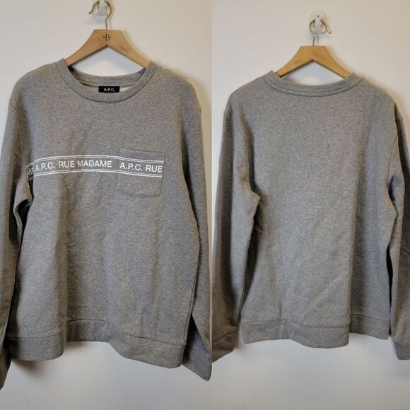 A.P.C. Gray Rue Madame Heathered Sweatshirt - Picture 6 of 8